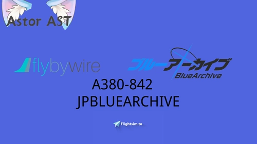 Flybywire A380X Blue Archive livery 4K