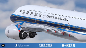  FlyByWire A380X China Southern 中国南方航空 B-6138 with cabin 4K/8K thumbnail 5