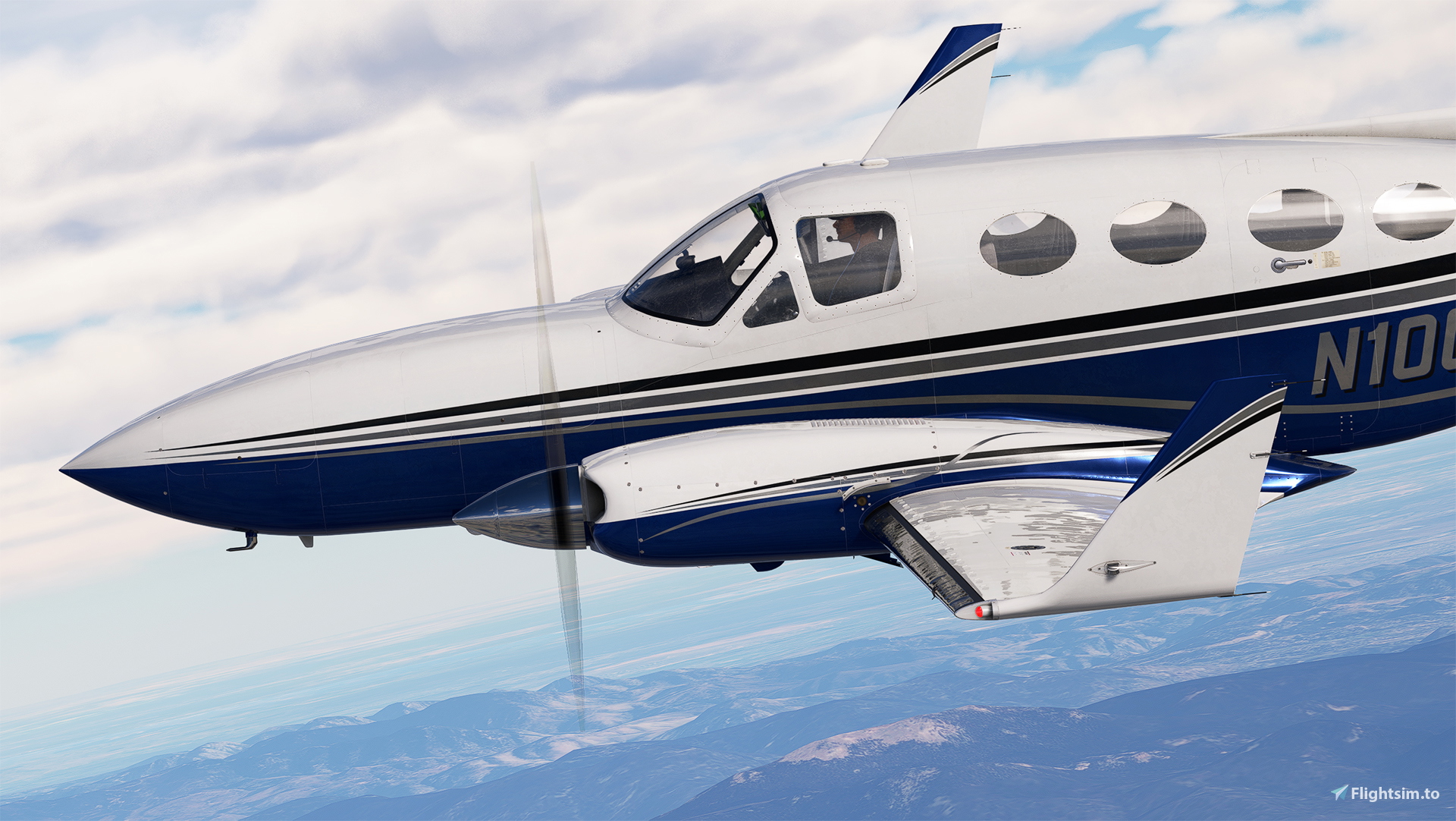 Flysimware Cessna 414AW - N100CX with Custom Interior - Aircraft