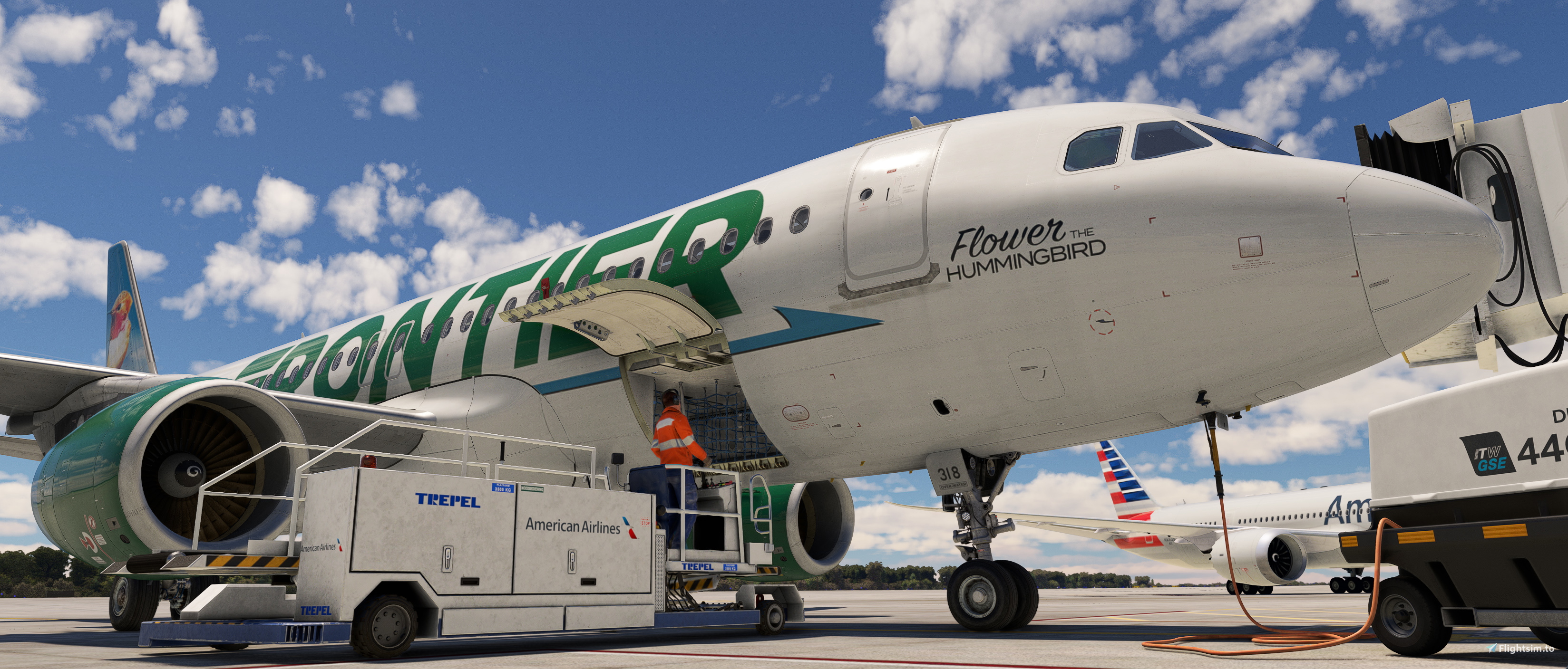 FRONTIER N318FR Fuselage/Cabin (8k) for Fenix Simulation A320_CFM_SL ...