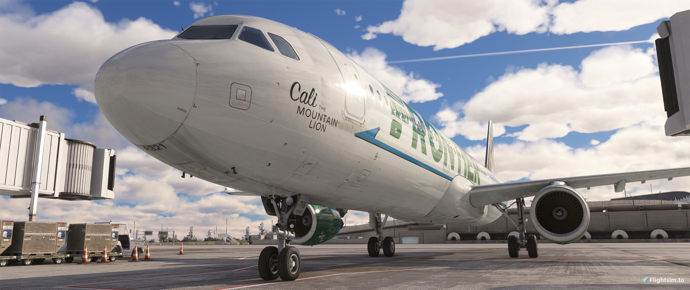 FRONTIER N718FR Fuselage/Cabin (8k) for Fenix Simulation A321