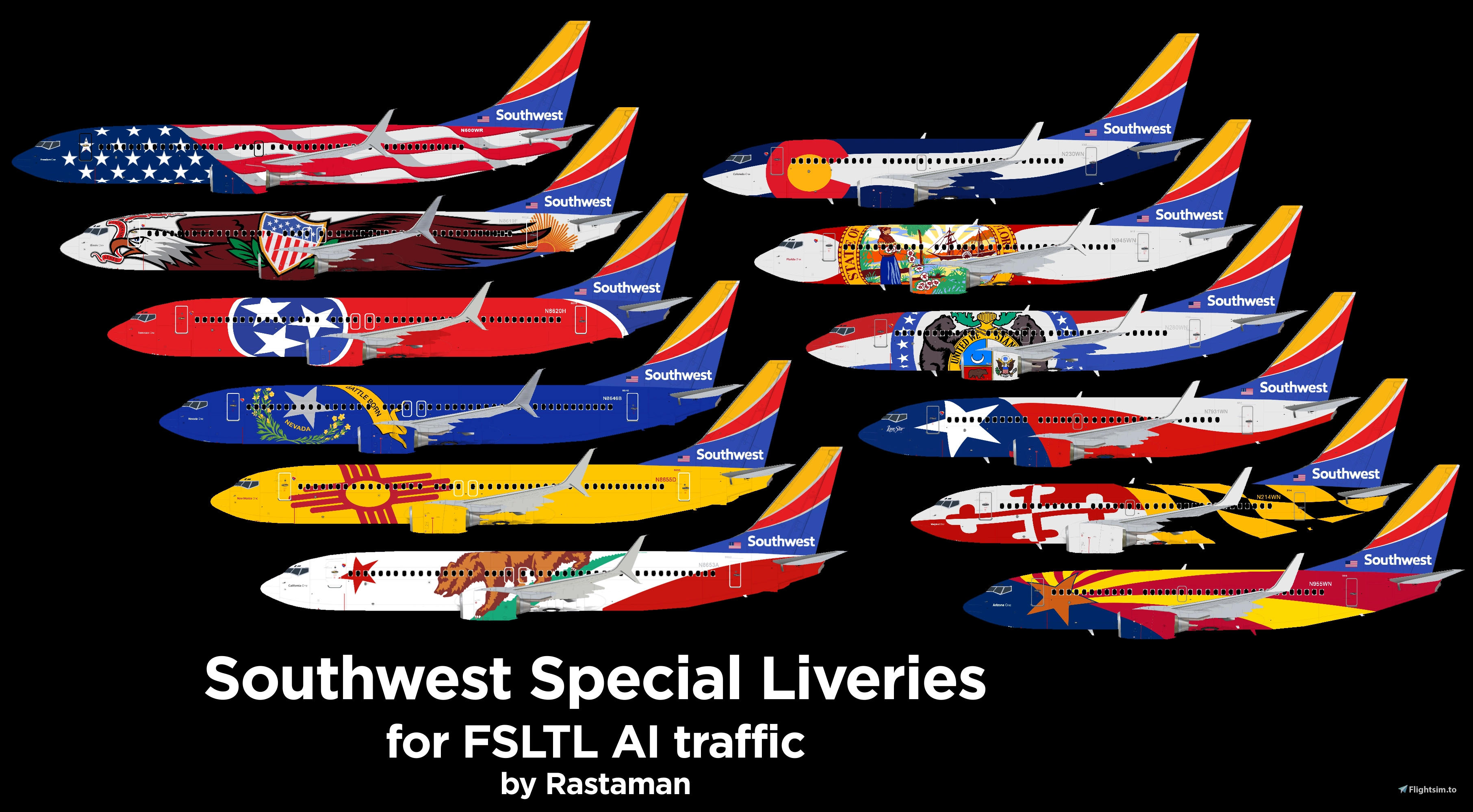 FSLTL - UNIQUE LIVERIES - Southwest Specials Pack - Image 1