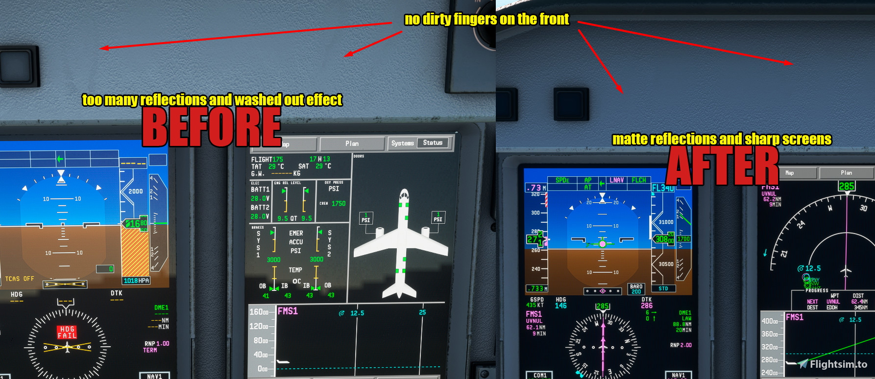 Clean Flight Sim FSS E-Jets Glass Screen MOD and partially clean cockpit - MSFS Add-on ...