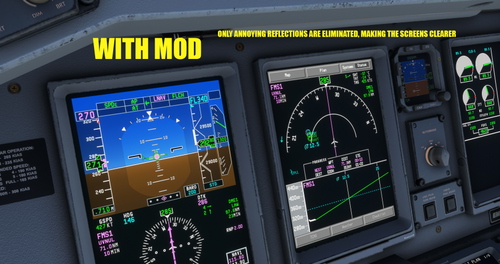 FSS E-Jets Glass Screen MOD and partially clean cockpit