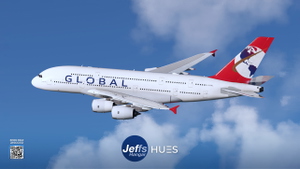Global Airlines 9H-GLOBL "First flight" | FlyByWire A380-800 | 4K w/cabin thumbnail 1