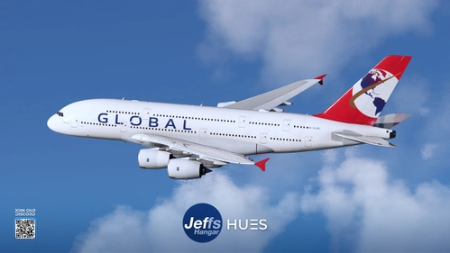 Global Airlines 9H-GLOBL "First flight" | FlyByWire A380-800 | 4K w/cabin