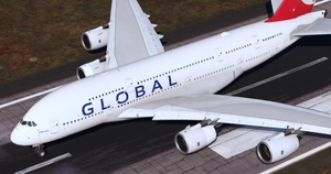 Global Airlines 9H-GLOBL "First flight" | FlyByWire A380-800 | 4K w/cabin thumbnail 6