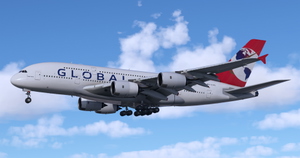 Global Airlines 9H-GLOBL "First flight" | FlyByWire A380-800 | 4K w/cabin thumbnail 8