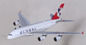 Global Airlines 9H-GLOBL "First flight" | FlyByWire A380-800 | 4K w/cabin thumbnail 9