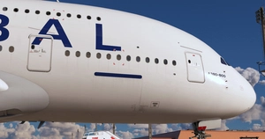 Global Airlines 9H-GLOBL "First flight" | FlyByWire A380-800 | 4K w/cabin thumbnail 12