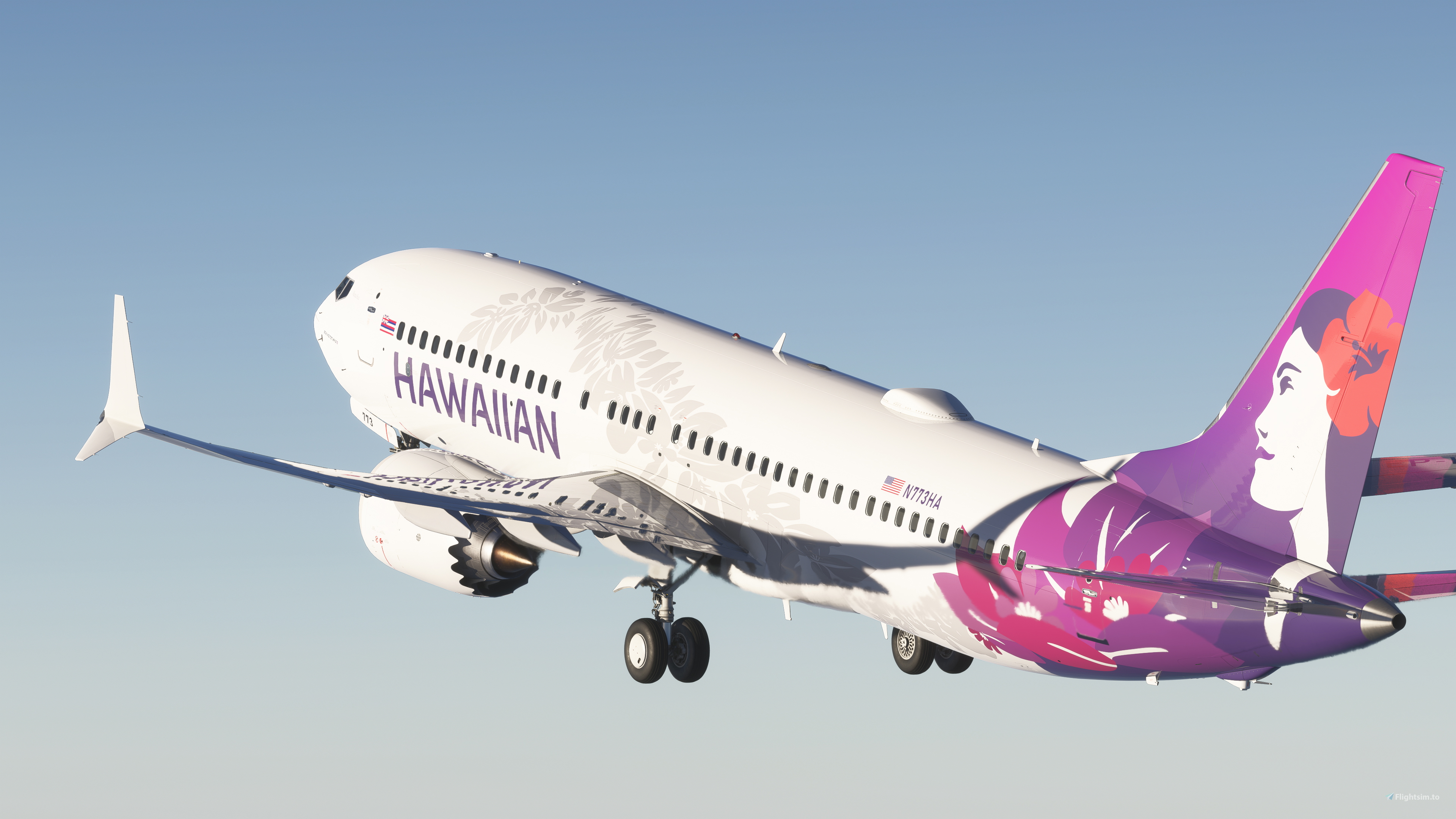 Hawaiian Airlines N773HA Asobo Boeing 737 MAX 8 - 8K for Microsoft Hawaiian Airlines N773HA Asobo Boeing 737 MAX 8 - 8K for Microsoft