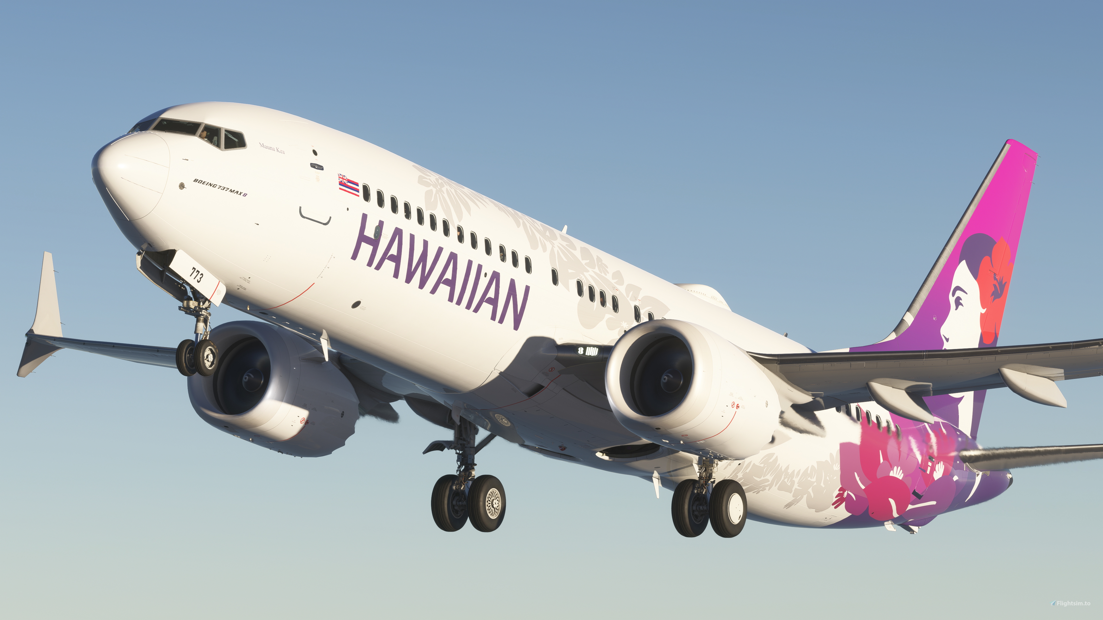 【マーシー】ロングボード　FLIGHT HAWAII Makua 9.6 Hawaiian Airlines N773HA Asobo Boeing 737 MAX 8 - 8K for