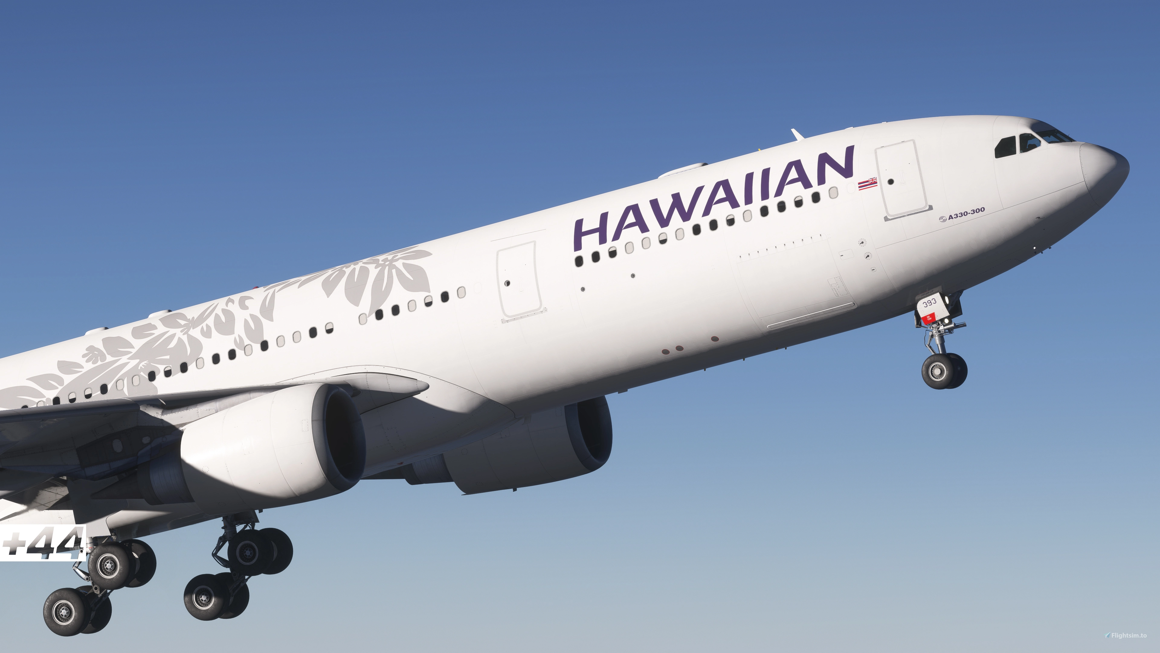 Hawaiian (N393HA) iniBuilds A330-300 - 8K för Microsoft Flight