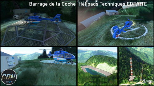 HEDF Barrage de la Coche / Helipads techniques RTE EDF