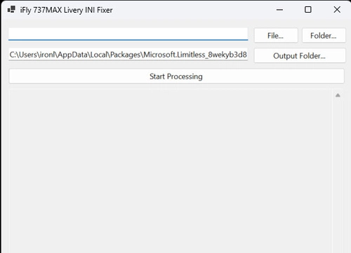 iFly Livery INI Fixer Tool for MSFS 2024
