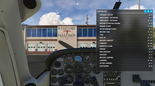 In-Game Checklist for the sal1800 Cessna T206H Turbo Stationair