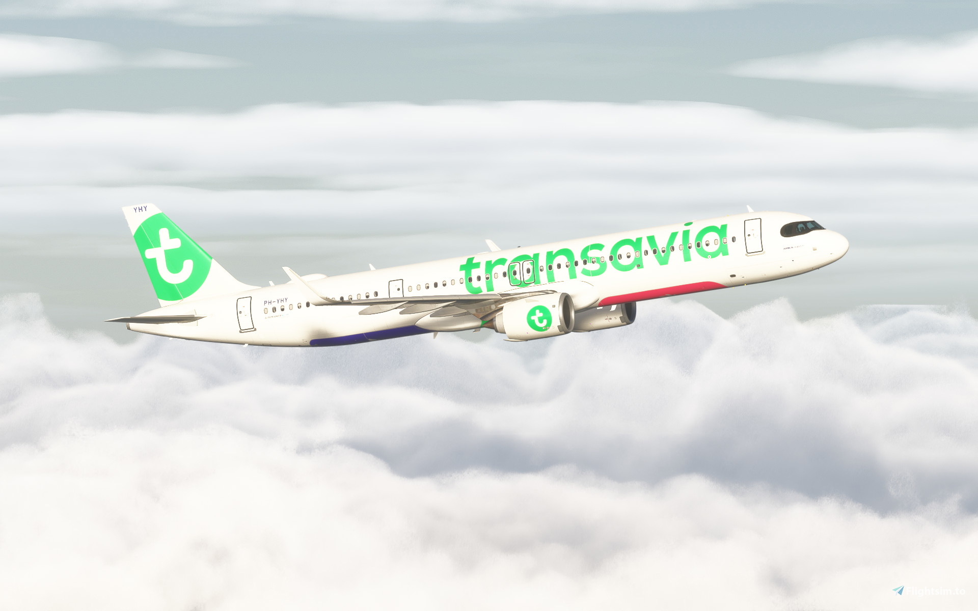 iniBuilds Airbus A321neo LR Transavia (PH-YHY) W/ Cabin 8K - Image 1