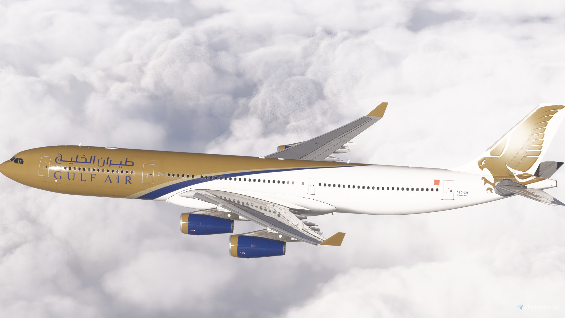 iniBuilds A340-300 - Gulf Air Old Colors (A9C-LH) 4k/8k for