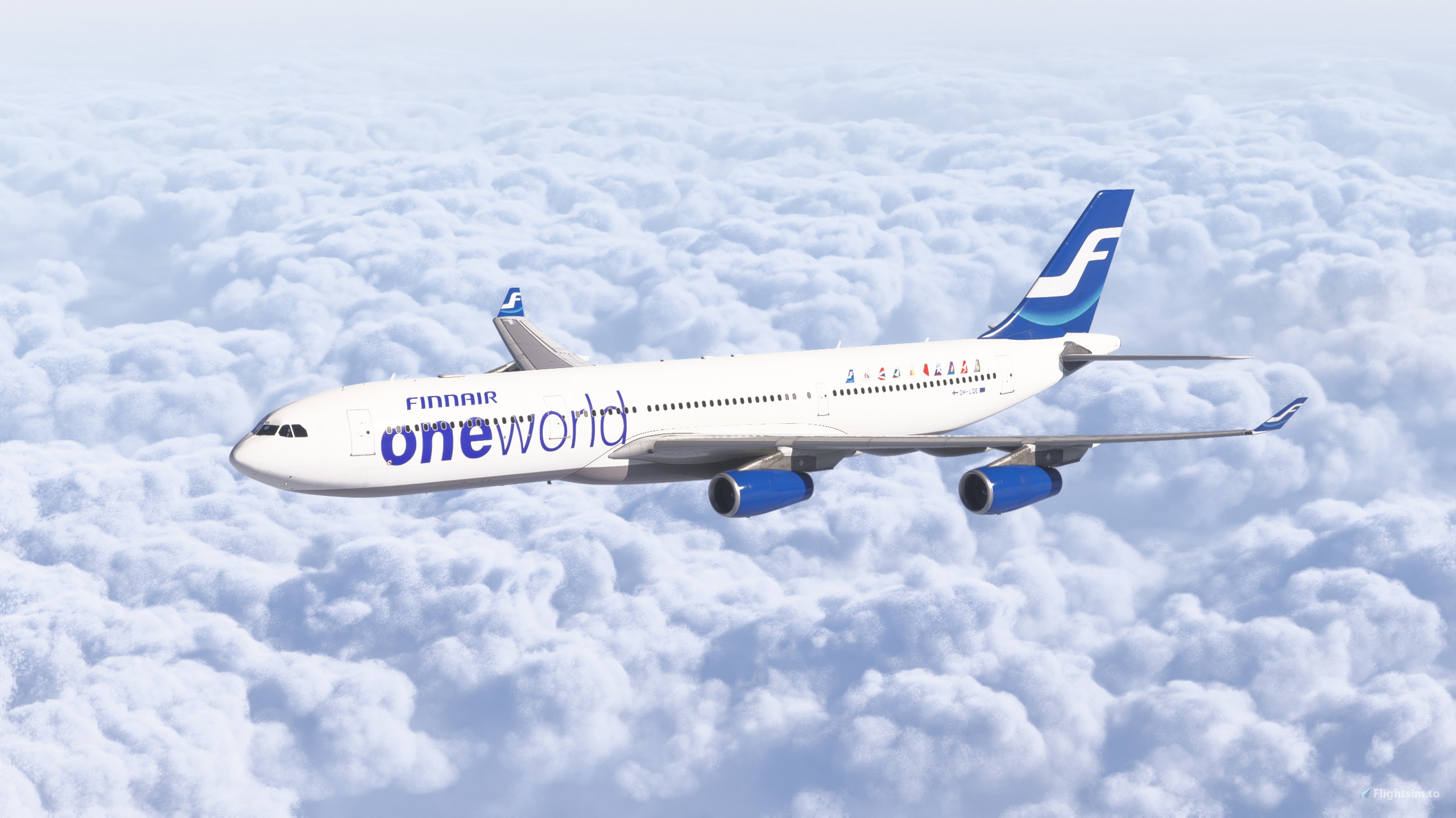 Inibuilds A340-300 — Finnair Oneworld OH-LQE (2010) for Microsoft