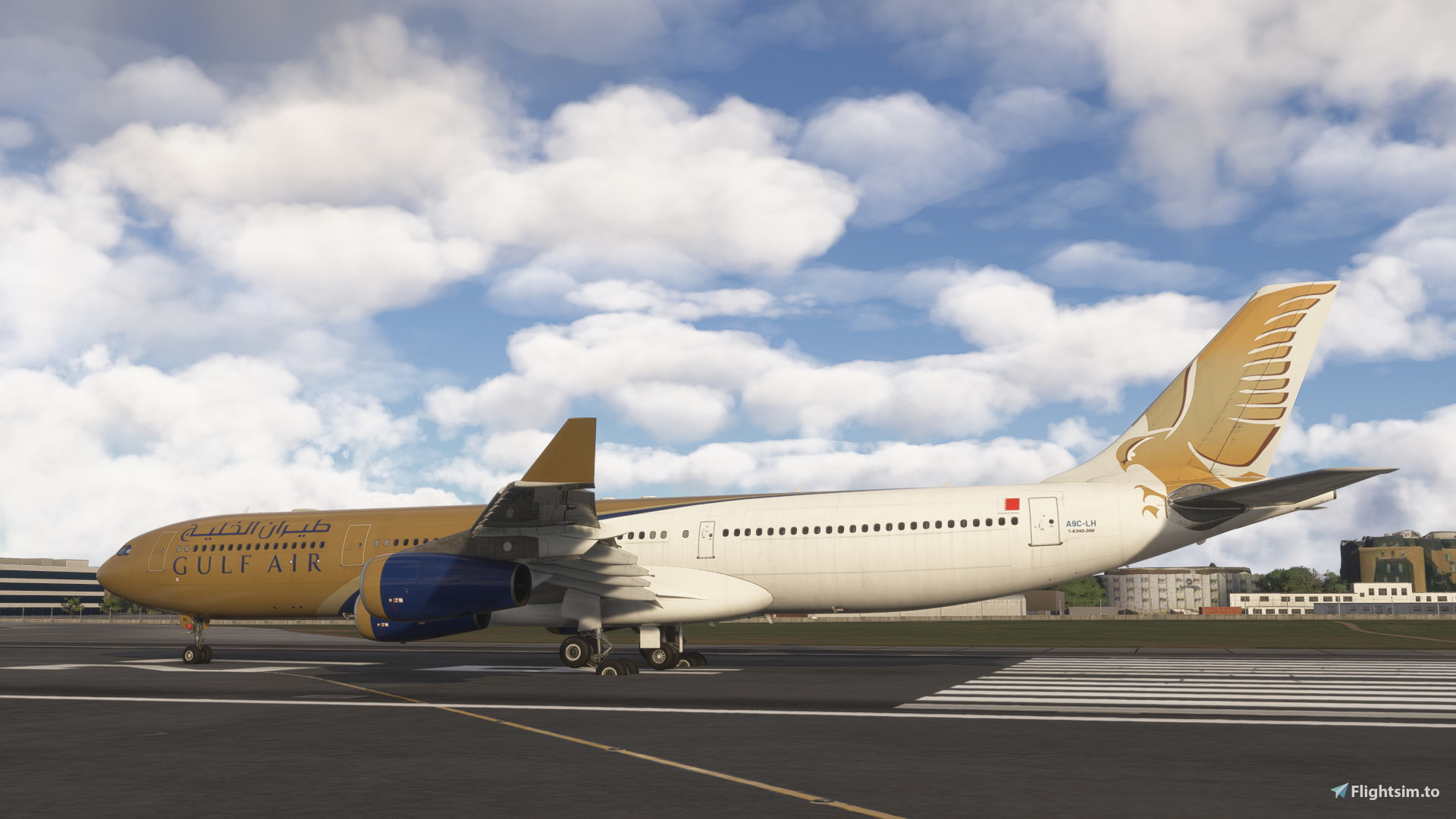 iniBuilds A340-300 - Gulf Air Old Colors (A9C-LH) 4k/8k - Aircraft