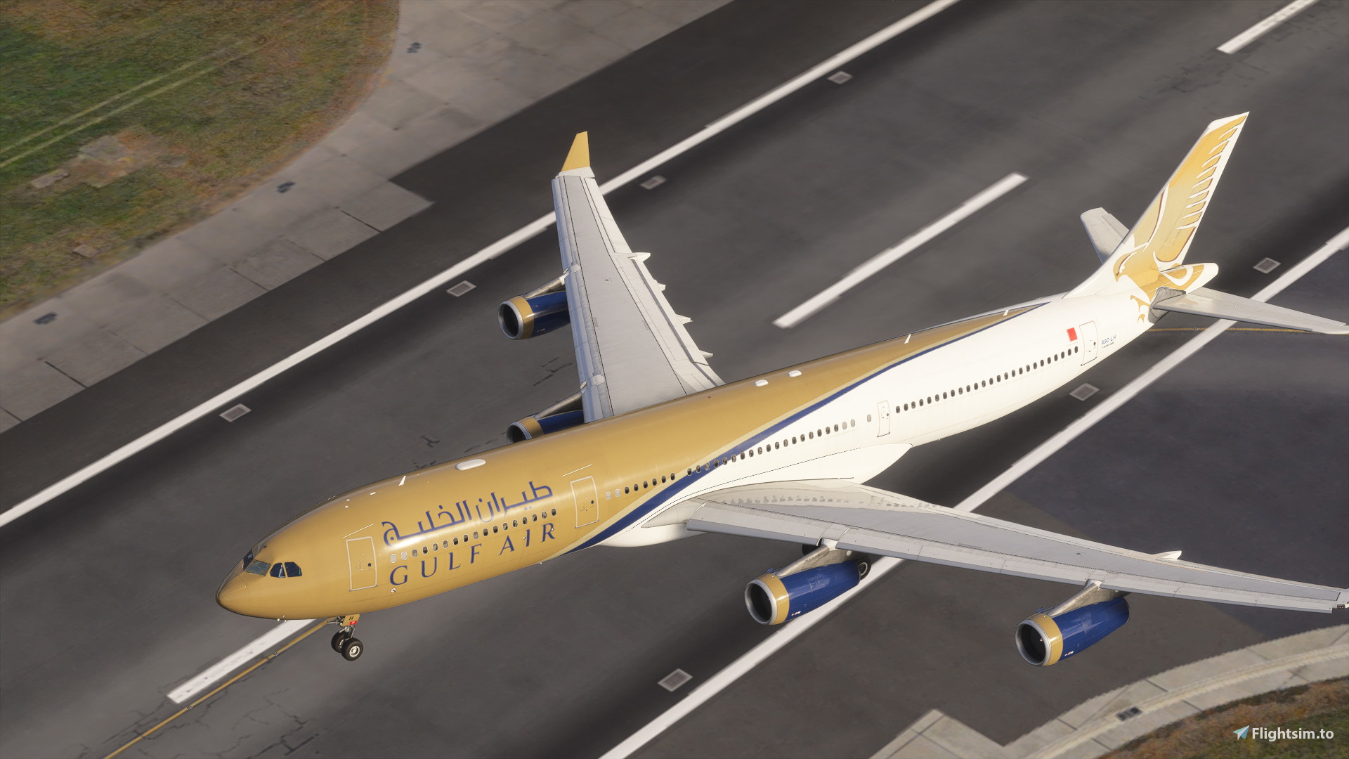 iniBuilds A340-300 - Gulf Air Old Colors (A9C-LH) 4k/8k - Aircraft