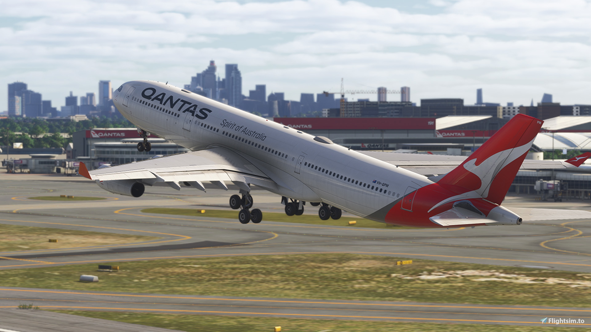 iniBuilds A340-300 Qantas VH-QPM - Image 1