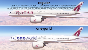 iniBuilds A350-900 w/ cabin Qatar Airways complete fleet (regular + oneworld) [8K][4K] thumbnail 6