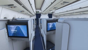 iniBuilds A350-900 w/ cabin Lufthansa complete new design fleet [8K][4K] thumbnail 7