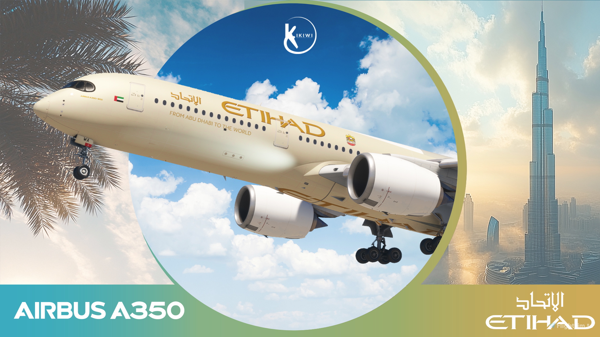 Inibuilds Airbus A350-900 Etihad Airways 4K - Image 1