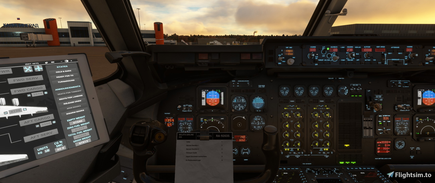 Just Flight Avro RJ 100 Cockpit Black/Creme/Ice mint för Microsoft ...