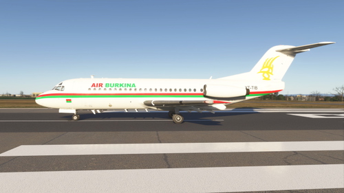 Just Flight F28-2000 Pro Air Burkina XT-TIB livery for MSFS 2020