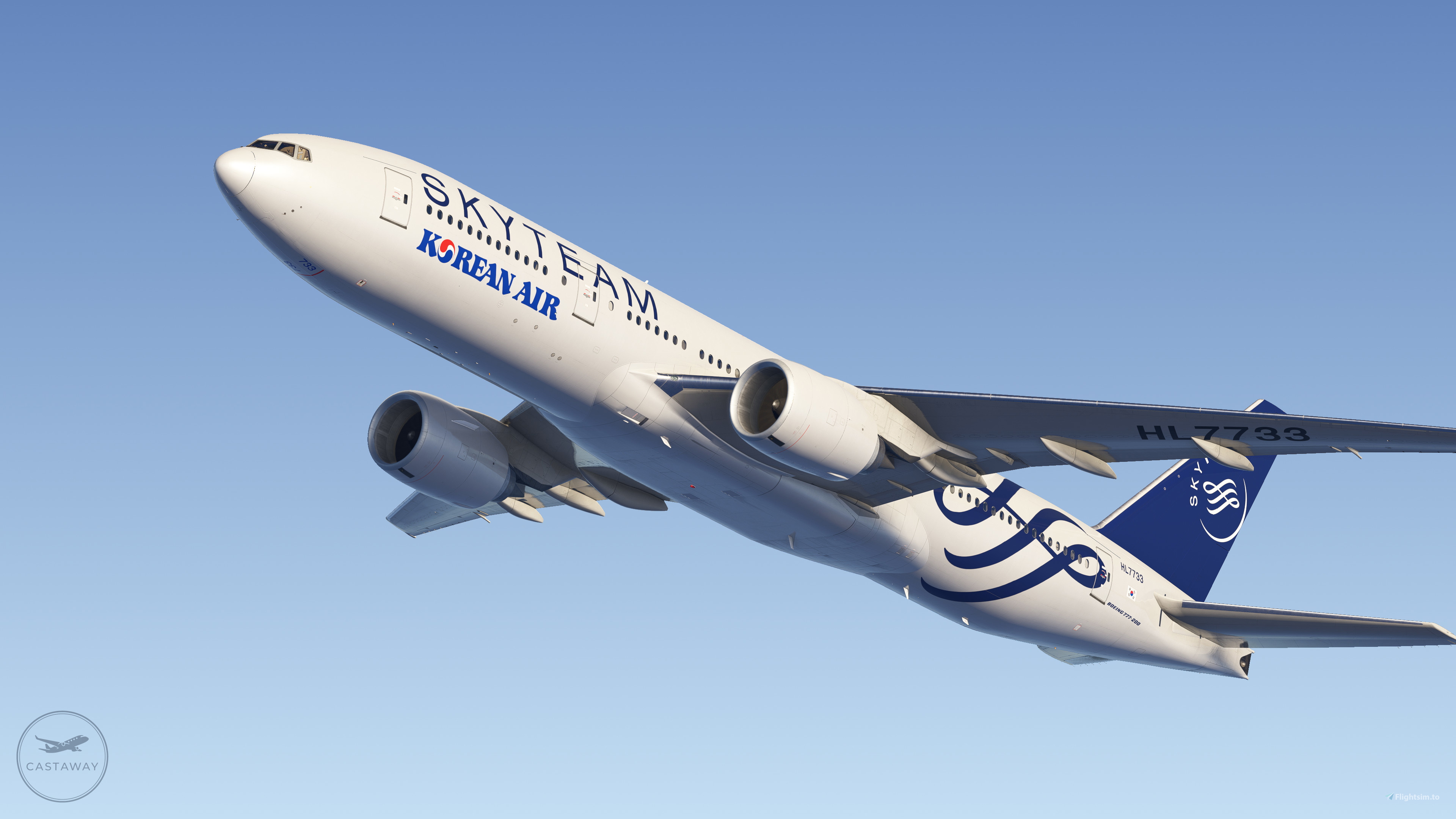 Korean Air (HL7733 - SKYTEAM) (w/ Custom Cabin) [Boeing 777-200ER