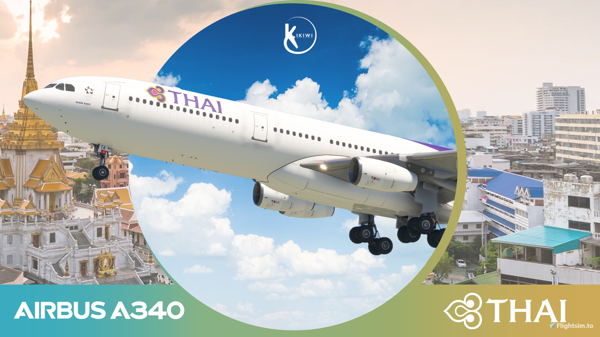 LatinVFR A340-300 Thai Airways 2006 Livery 4K & 8K - Image 1