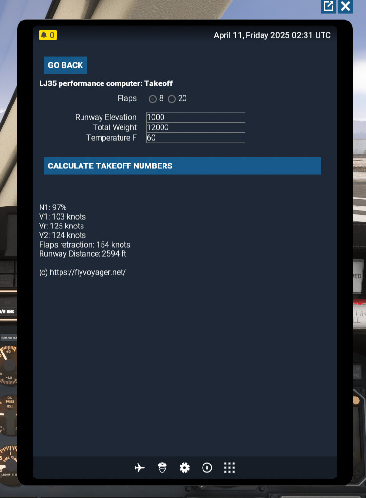 Flight Computer App Learjet 35A Flight Computer (EFB APP) за Microsoft Flight Simulator | MSFS