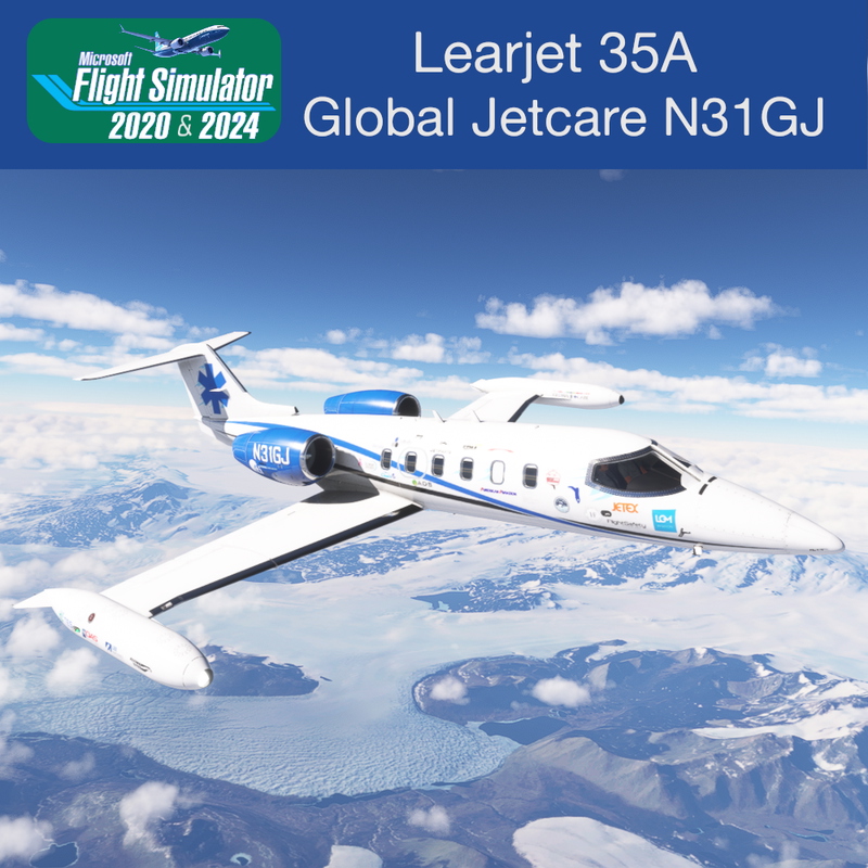 N242dr Learjet 35A Liveries for Microsoft Flight Simulator | MSFS
