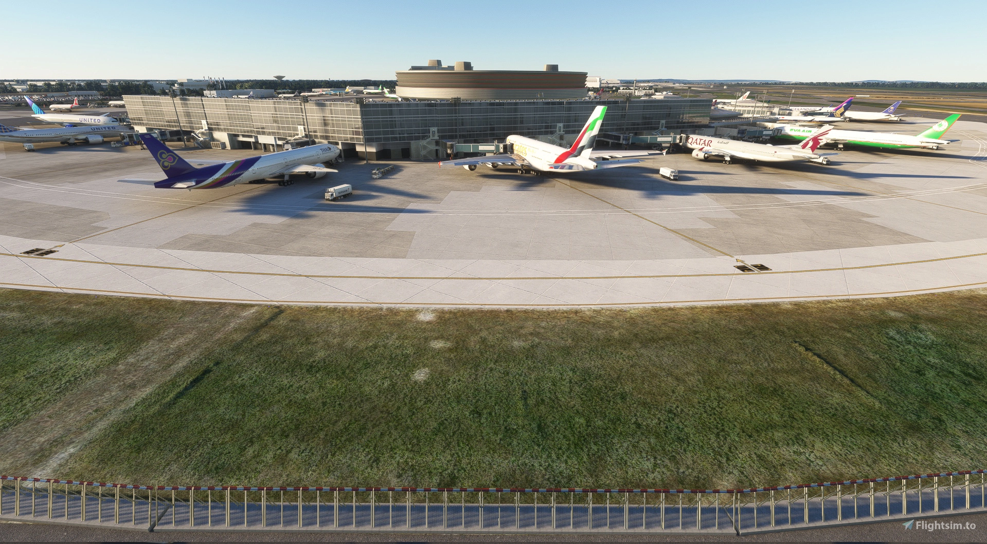 LFPG terrain fix with AFCAD and ground marking (with glass jetways option for GSX users) - Image 1