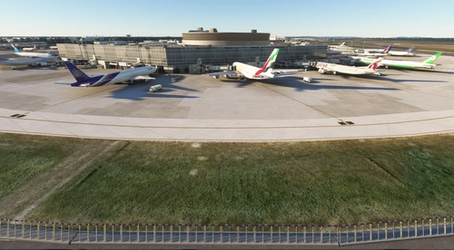 LFPG terrain fix with AFCAD and ground marking (with glass jetways option for GSX users)