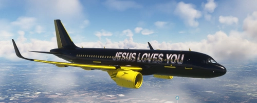 Livery A320NX and Asobo A320 Jesus Loves You