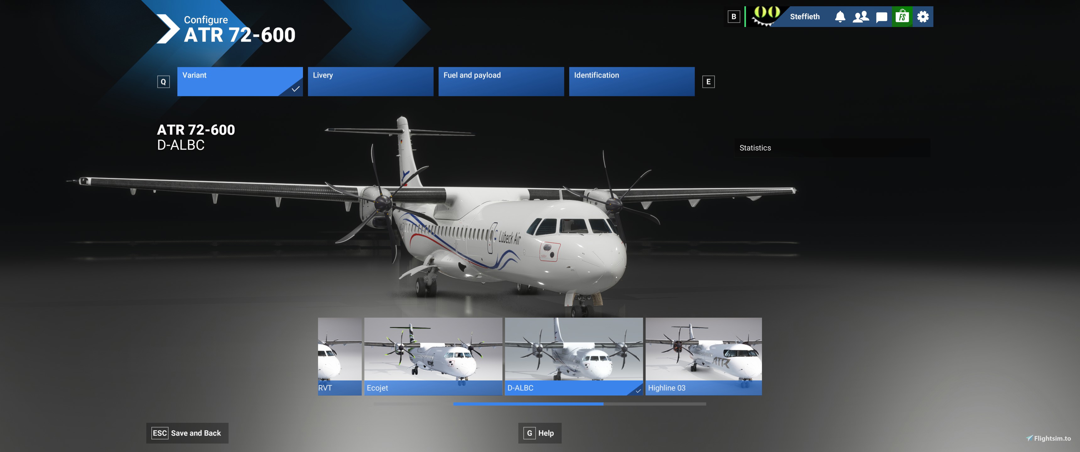 Livery ATR72-600 Lübeck Air D-ALBC ( FS2020 / MSFS2024 ) - Image 1