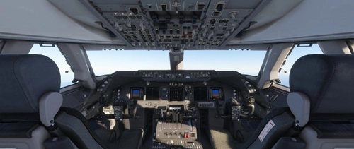 Livery Boeing B747-8i Cockpit fictional modern grey