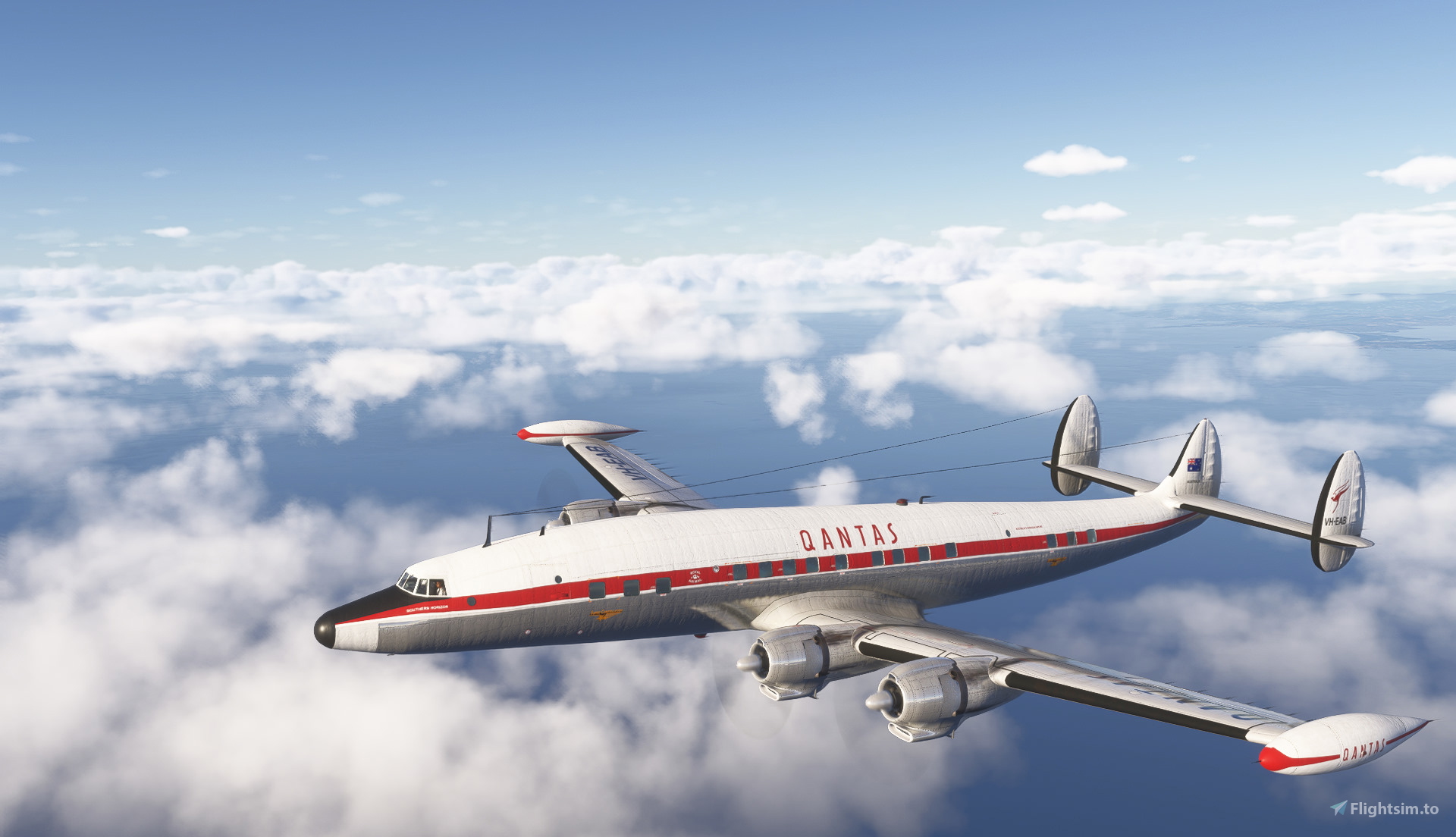 航空機・ヘリコプター Qantas Airways L-1049G-82-153 Lockheed L-1049G Super Constellation Qantas VH-EAB for