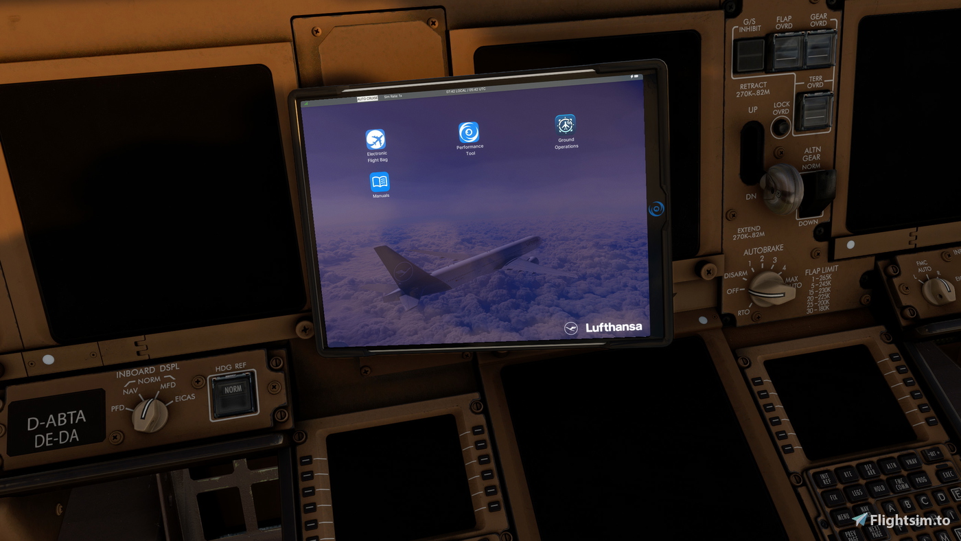 Lufthansa PMDG 777-300 EFB Wallpaper for Microsoft Flight Simulator | MSFS — free download