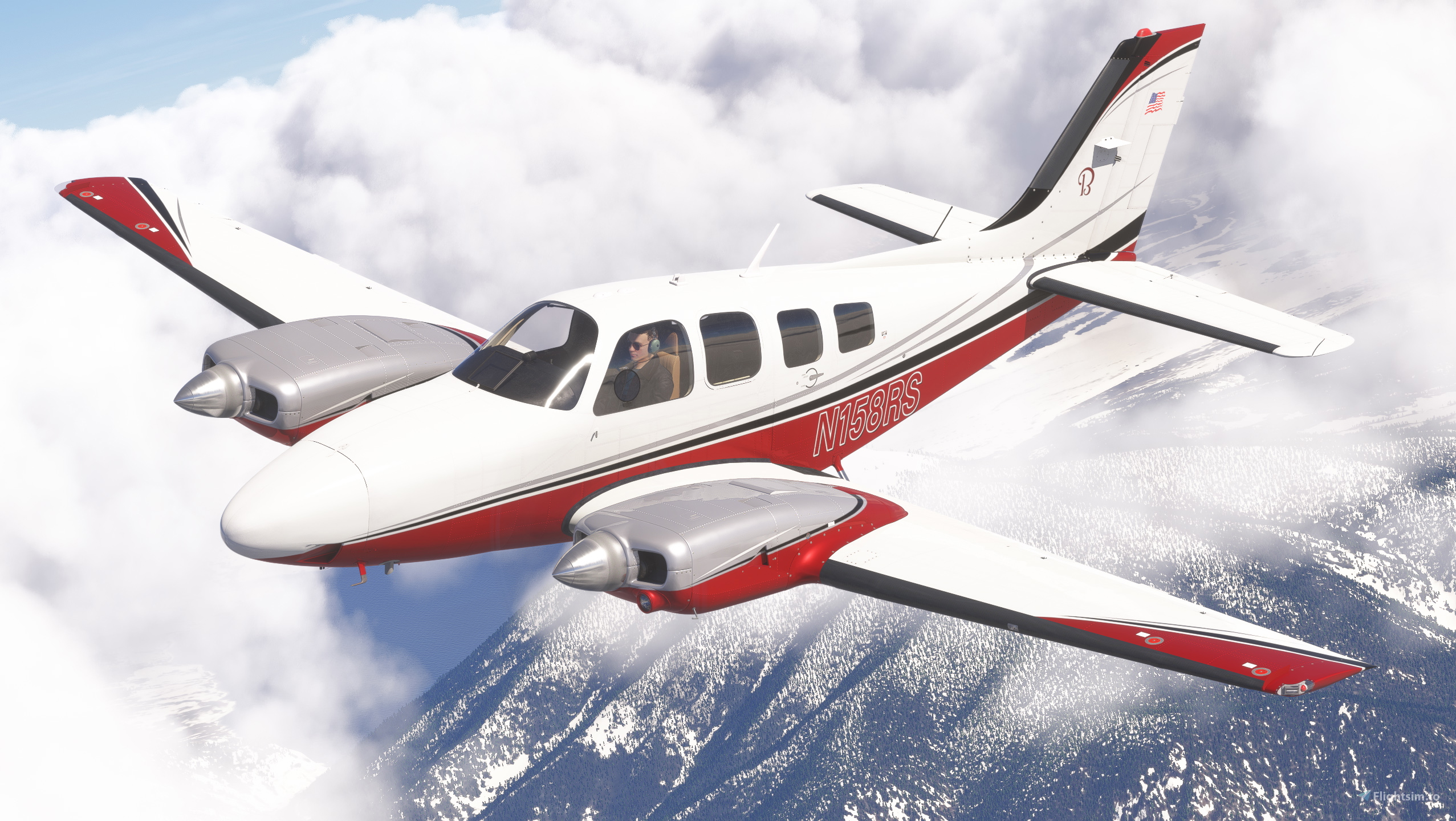 N158RS / Black Square Baron Pro - Aircraft Liveries for MSFS