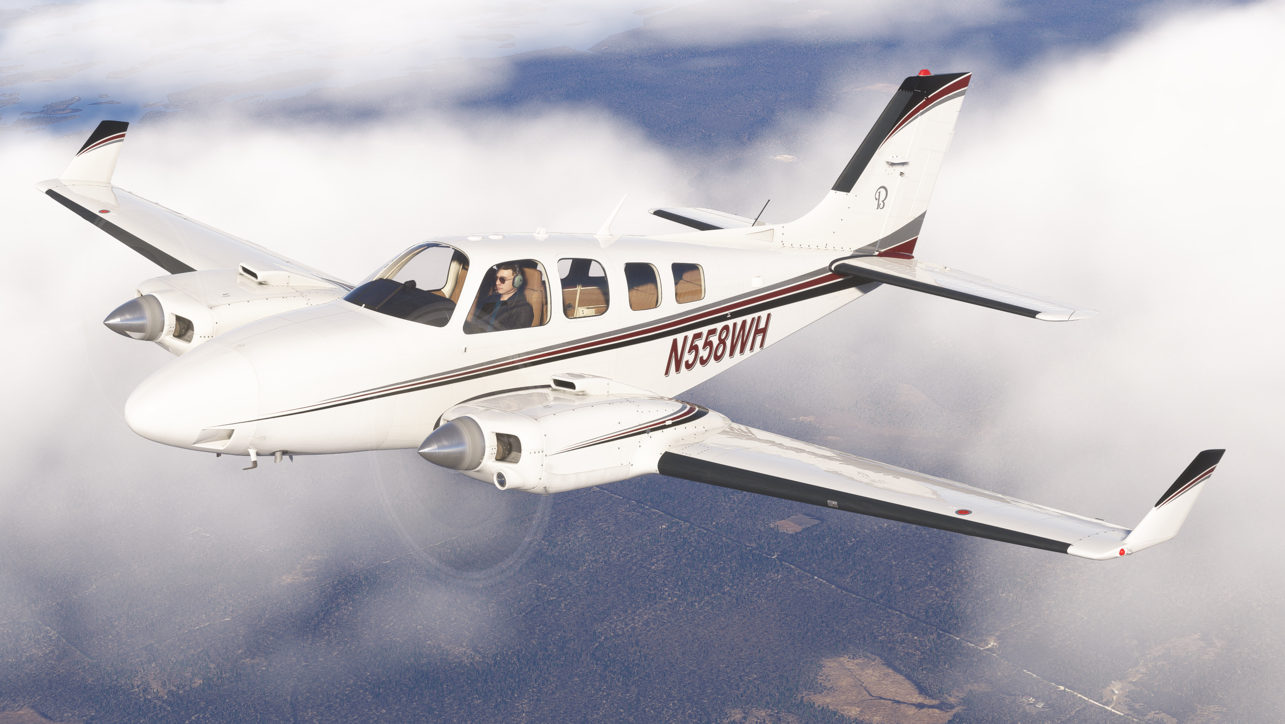 N558WH / Dynamic Registration / Black Square Baron Pro - Image 1