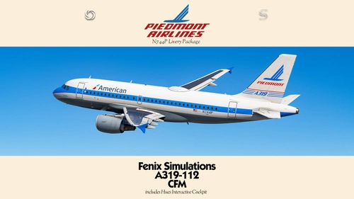 N744P 'Piedmont Pacemaker' Livery Pack w/ Cabin | Fenix A319