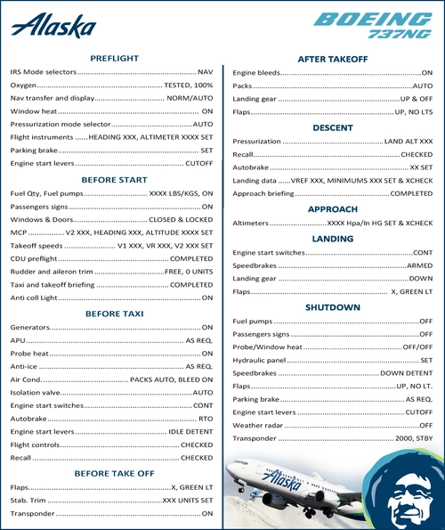Normal Checklist - Boeing 737Ng - United