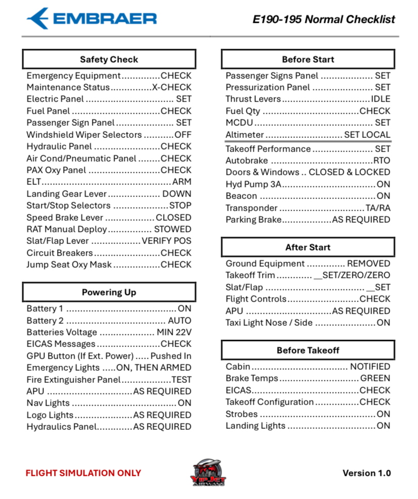 Normal Checklist for E190-E195 - Image 1