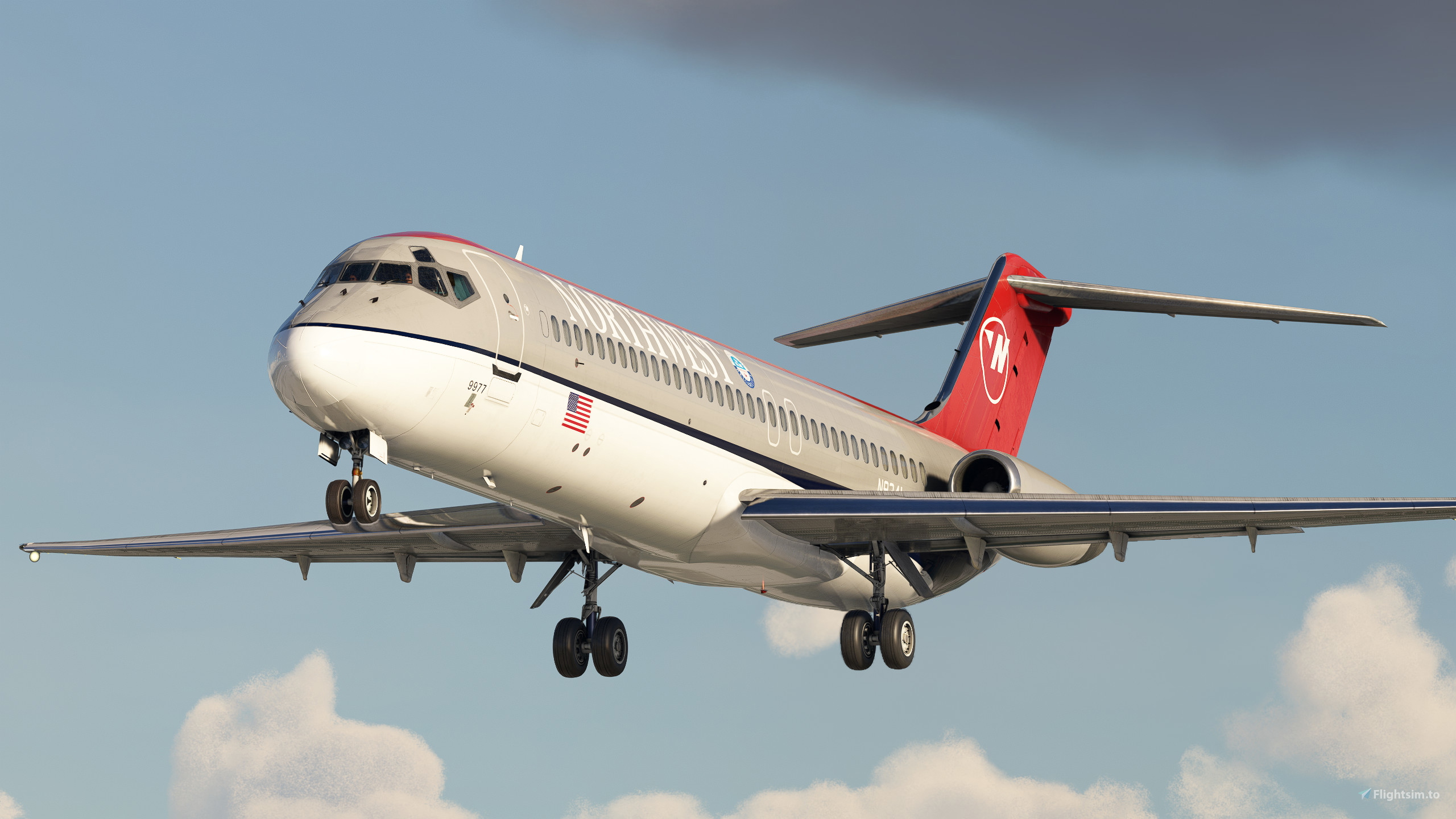 Northwest (N9341) - SkySimulations DC-9-30 for Microsoft Flight