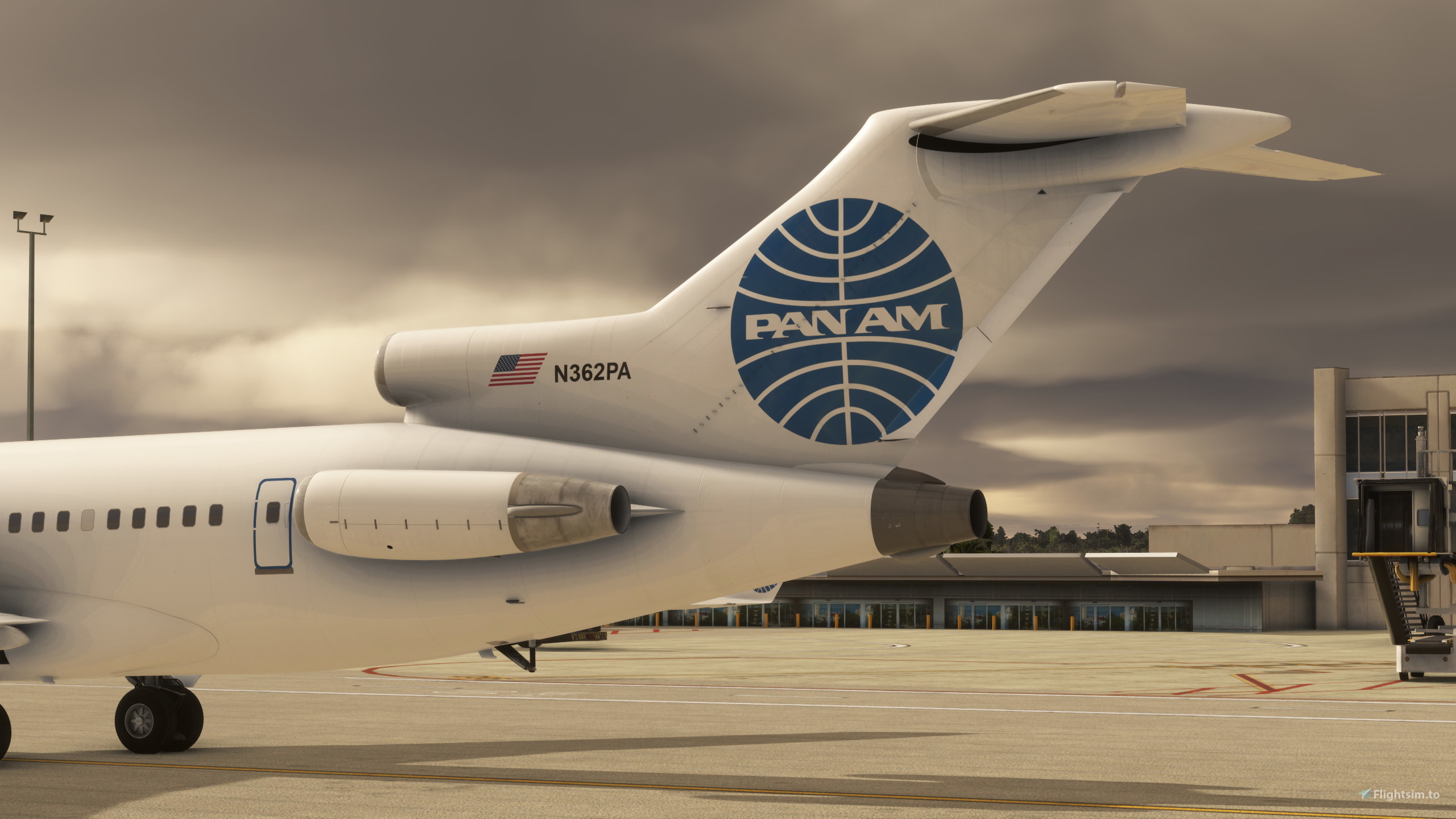 1/200　PAN　AM　B727-21 Pan Am Boeing 727-200 N365PA with stand InFlight IF722PA0421