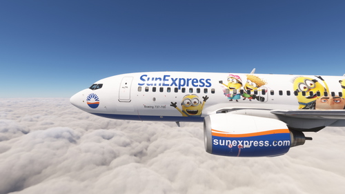 PMDG 737-700 w/ cabin SunExpress Minions Edition (TC-SOH)
